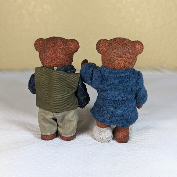 Russ Teddy Bear Vintage Figurine Movable Legs And Arms 4.5 in Mama And Papa - Picture 3 of 9